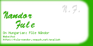 nandor fule business card