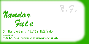 nandor fule business card